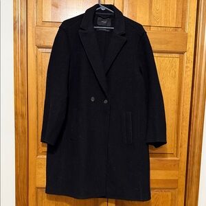 J. Crew Women's Black Wool Trench Coat